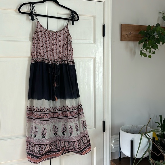 ULLA JOHNSON Beverly Indian Floral Cotton Voile Midi Dress Size‎ 4 Indigo Boho - Picture 4 of 12